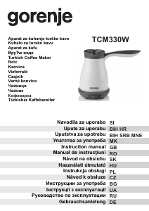 Manual Gorenje TCM330W Coffee Machine