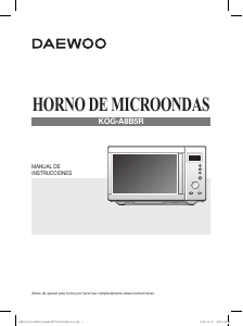 Manual de uso Daewoo KOG-A8B5R Microondas