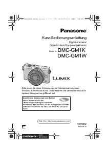 Bedienungsanleitung Panasonic DMC-GM1KEG Lumix Digitalkamera