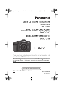 Handleiding Panasonic DMC-G80EB Lumix Digitale camera