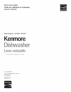 Mode d’emploi Kenmore 857.14652 Lave-vaisselle