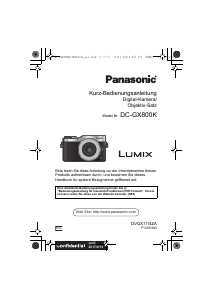 Bedienungsanleitung Panasonic DC-GX800KEG Lumix Digitalkamera