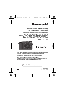 Bedienungsanleitung Panasonic DMC-GX80EG Lumix Digitalkamera