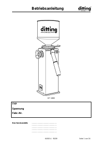 Bedienungsanleitung Ditting 1800 Kaffeemühle