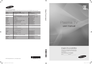 Manual Samsung PS50C490B3W Televisor plasma