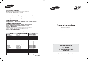 Bedienungsanleitung Samsung LE40M91B LCD fernseher