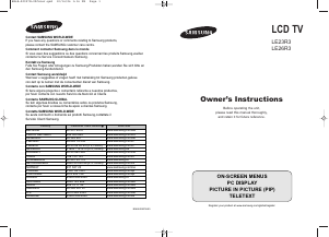 Bedienungsanleitung Samsung LE26R32B LCD fernseher