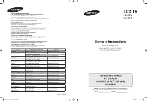 Bedienungsanleitung Samsung LE40F86BD LCD fernseher