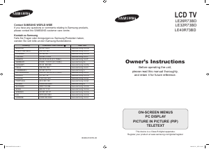 Bedienungsanleitung Samsung LE32R73BD LCD fernseher