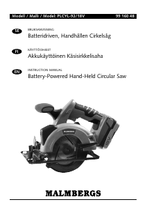 Käyttöohje Malmbergs PLCYL-92 Pyörösaha