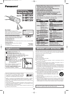 Bruksanvisning Panasonic SV-MP700V Mp3 spelare