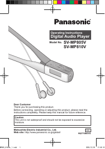 Handleiding Panasonic SV-MP805V Mp3 speler