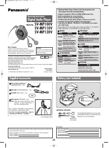 Manual Panasonic SV-MP120V Mp3 Player