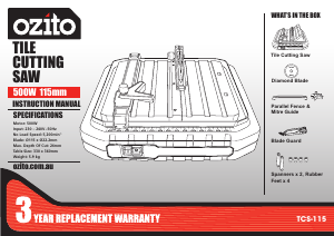 Handleiding Ozito TCS-115 Tegelsnijder