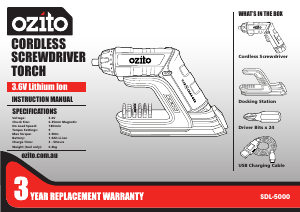 Manual Ozito SDL-5000 Screw Driver