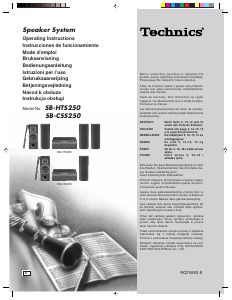 Manual de uso Technics SB-CSS250 Altavoz