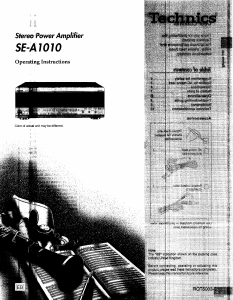 Bruksanvisning Technics SE-A1010 Förstärkare