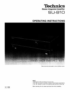 Bruksanvisning Technics SU-810 Förstärkare