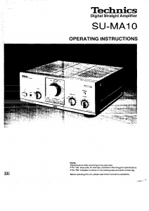 Bruksanvisning Technics SU-MA10 Förstärkare