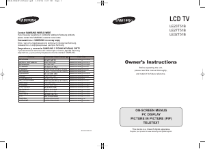 Manual Samsung LE23T51B LCD Television