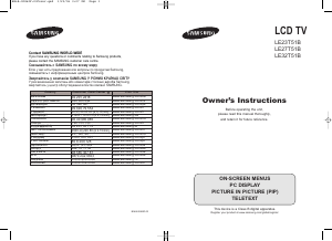 Руководство Samsung LE23T51B ЖК телевизор