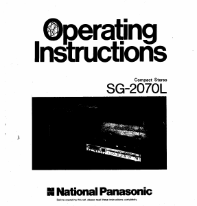 Bruksanvisning Panasonic SG-2070 Skivspelare