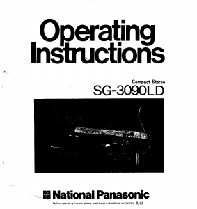 Bruksanvisning Panasonic SG-3090 Skivspelare