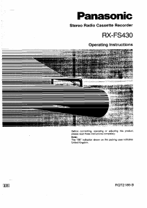 Bruksanvisning Panasonic RX-FS430 Stereoanläggning