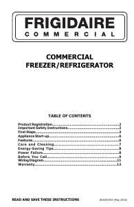 Manual Frigidaire FCRS181RQB Refrigerator