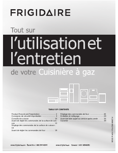 Mode d’emploi Frigidaire FFGH3051VS Cuisinière
