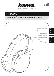 Manual Hama 00184025 Tour ANC Headphone