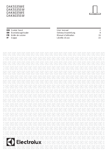 Manual Electrolux DAK6035WE Cooker Hood