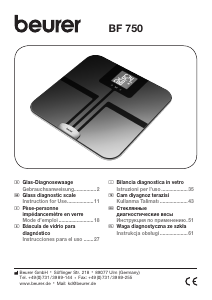 Manuale Beurer BF 750 Bilancia