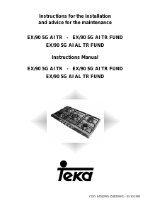 Bruksanvisning Teka EX 90 5G AI TR IX Häll