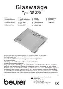 Manual de uso Beurer GS 320 Báscula
