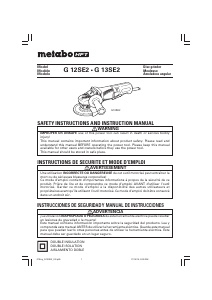 Mode d’emploi Metabo G 12SE2 Meuleuse angulaire