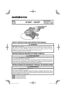 Manual de uso Metabo G 18ST Amoladora angular