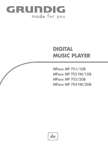 Bedienungsanleitung Grundig MPaxx MP 701 Mp3 player