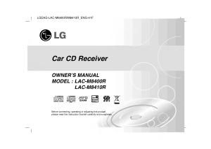 Bruksanvisning LG LAC-M8410R Bilradio