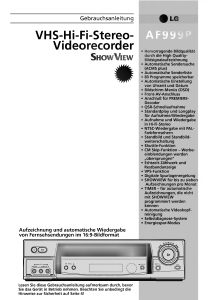 Bedienungsanleitung LG AF999P ShowView Videorecorder