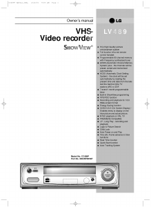 Manual LG LV489 ShowView Video recorder