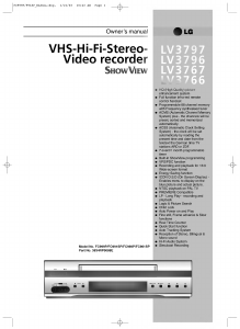 Manual LG LV3767 ShowView Video recorder