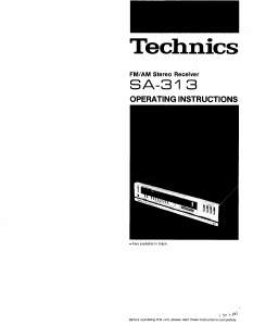 Manual Technics SA-313 Receiver