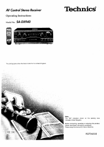 Bruksanvisning Technics SA-DX940 Receiver