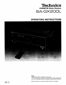 Bruksanvisning Technics SA-GX200L Receiver
