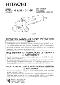 Mode d’emploi Hitachi G 12SE Meuleuse angulaire