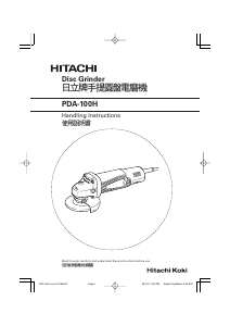Bruksanvisning Hitachi PDA-100H Vinkelslip