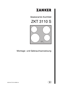 Bedienungsanleitung Zanker ZKT3110S Kochfeld