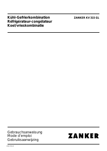 Bedienungsanleitung Zanker KV315GL Kühl-gefrierkombination