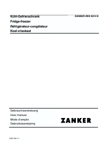 Mode d’emploi Zanker ZKK8414K Réfrigérateur combiné